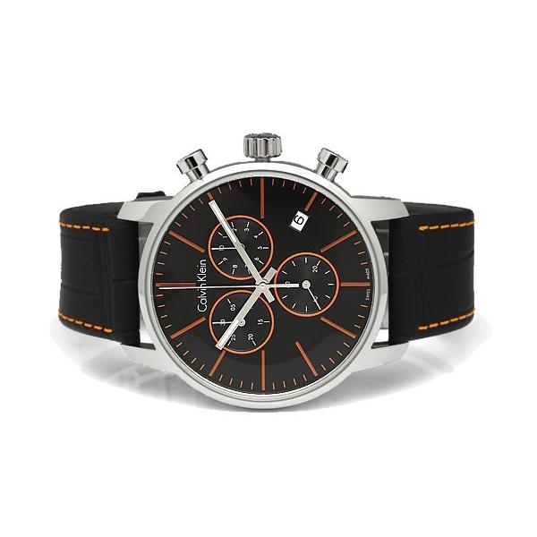 Calvin Klein City Chronograph Black Dial Black Leather Strap Watch for Men - K2G271C1 Buy Now By Calvin Klein