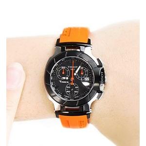 Tissot T Race Chronograph Black Dial Orange Rubber Strap Watch for Women - T048.217.27.057.00 Buy Now By Tissot