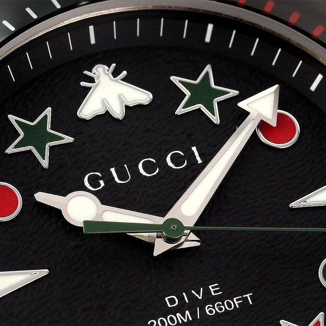 Gucci Dive Quartz Black Dial Silver Steel Strap Watch For Men - YA136221 Buy Now By Gucci