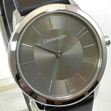 Calvin Klein Minimal Grey Dial Black Leather Strap Watch for Men - K3M221C4 Buy Now By Calvin Klein