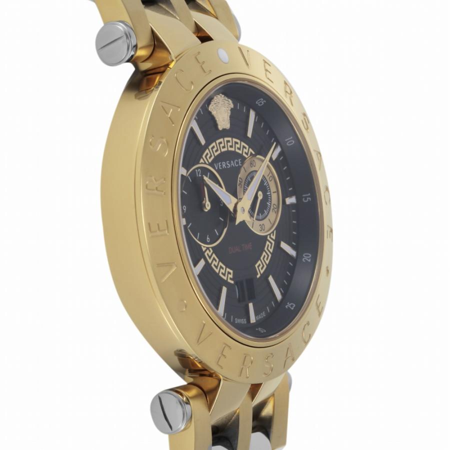 Versace V-Race Quartz Black Dial Gold Steel Strap Watch For Men - VEBV00519 Buy Now By Versace