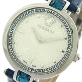 Versace Olympo Gleam White Dial Green Leather Strap Watch for Women - VAN020016 Buy Now By Versace