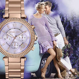 Michael Kors Parker Purple Dial Rose Gold Steel Strap Watch for Women - MK6169 Buy Now By Michael Kors