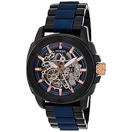 Fossil Modern Machine Automatic Skeleton Blue Dial Two Tone Steel Strap Watch for Men - ME3133 Buy Now By Fossil
