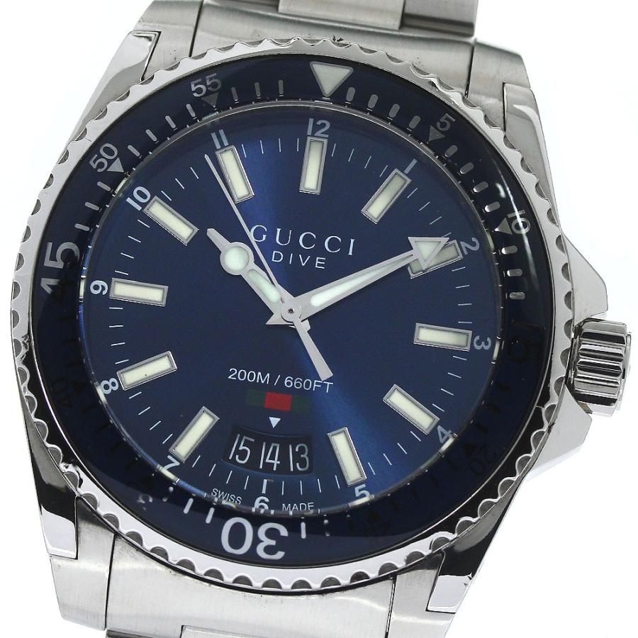 Gucci Dive Quartz Blue Dial Silver Steel Strap Watch For Men - YA136311 Buy Now By Gucci