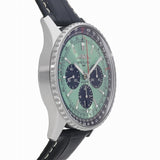 Breitling Navitimer B01 Chronograph 43 Green Dial Black Leather Strap Watch for Men - AB0138241L1P1 Buy Now By Breitling