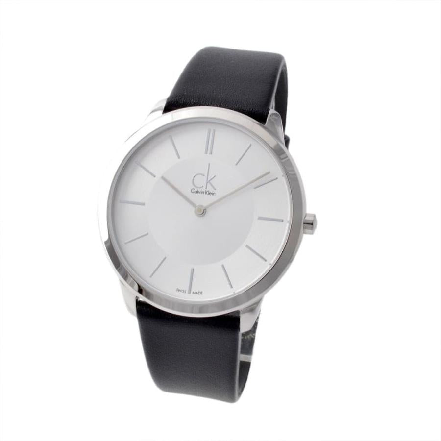 Calvin Klein Minimalist White Dial Black Leather Strap Watch for Men - K3M211C6 Buy Now By Calvin Klein