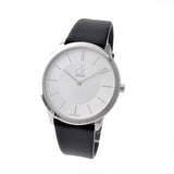 Calvin Klein Minimalist White Dial Black Leather Strap Watch for Men - K3M211C6 Buy Now By Calvin Klein