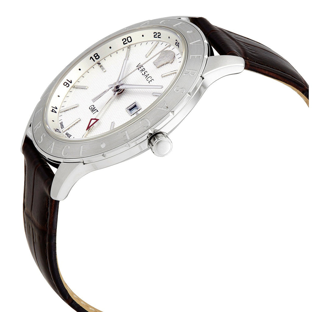 Versace Univers White Dial Brown Leather Strap Watch for Men - VEBK00118 Buy Now By Versace