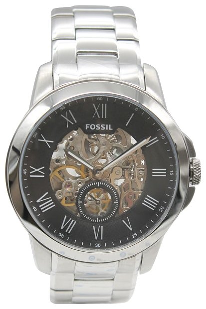 Fossil Grant Skeleton Black Dial Silver Steel Strap Watch for Men - ME3055 Buy Now By Fossil