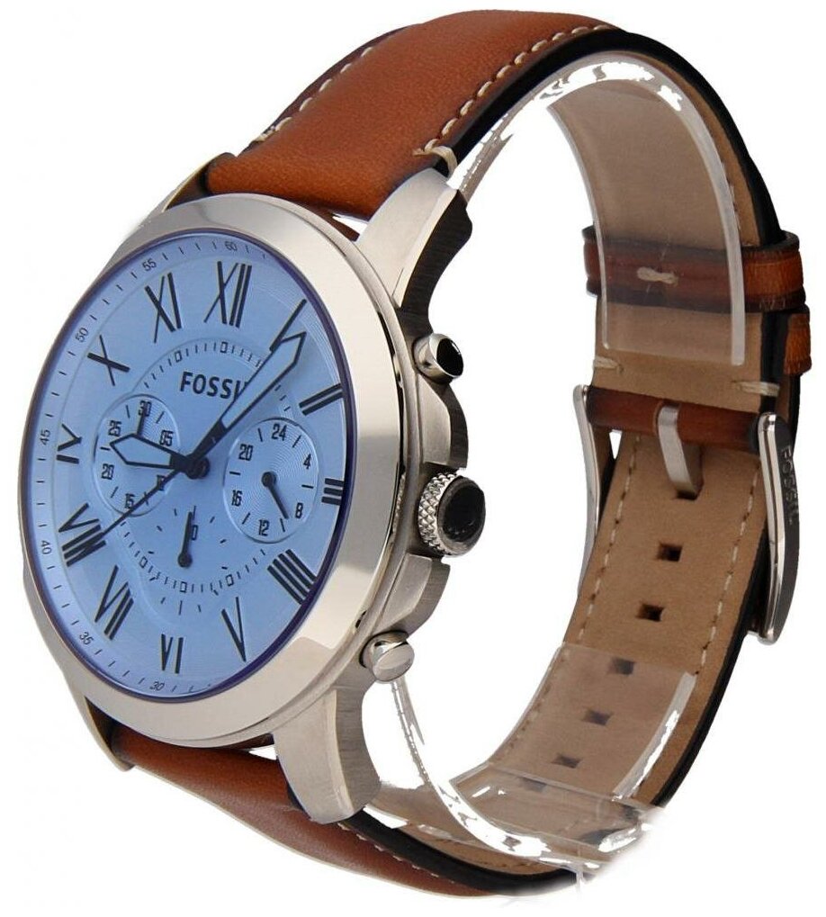 Fossil Grant Chronograph Blue Dial Brown Leather Strap Watch for Men - FS5184 Buy Now By Fossil