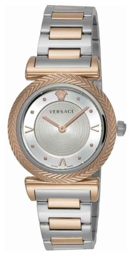 Versace V-Motif Silver Dial Two Tone Steel Strap Watch for Women - VERE00718 Buy Now By Versace