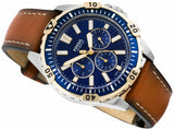 Fossil Garrett Chronograph Blue Dial Brown Leather Strap Watch for Men - FS5625 Buy Now By Fossil