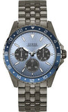 Guess Odyssey Quartz Blue Dial Gunmetal Steel Strap Watch For Men - W1107G5 Buy Now By Guess