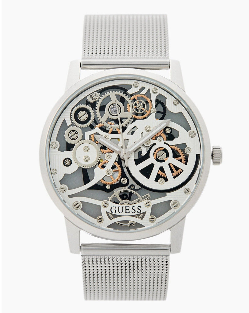 Guess Gadget Silver Dial Silver Mesh Bracelet Watch for Men - GW0538G1 Buy Now By Guess
