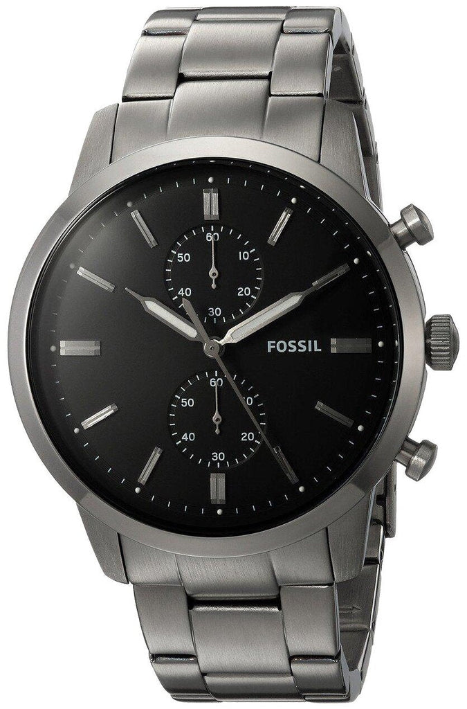 Fossil Townsman Chronograph Black Dial Silver Steel Strap Watch for Men - FS5349 Buy Now By Fossil