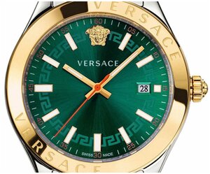 Versace Hellenium Green Dial Two Tone Steel Strap Watch for Men - VEVK00620 Buy Now By Versace