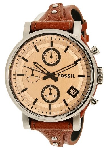 Fossil Original Boyfriend Sport Chronograph Beige Dial Brown Leather Strap Watch for Women - ES4046 Buy Now By Fossil