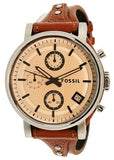 Fossil Original Boyfriend Sport Chronograph Beige Dial Brown Leather Strap Watch for Women - ES4046 Buy Now By Fossil