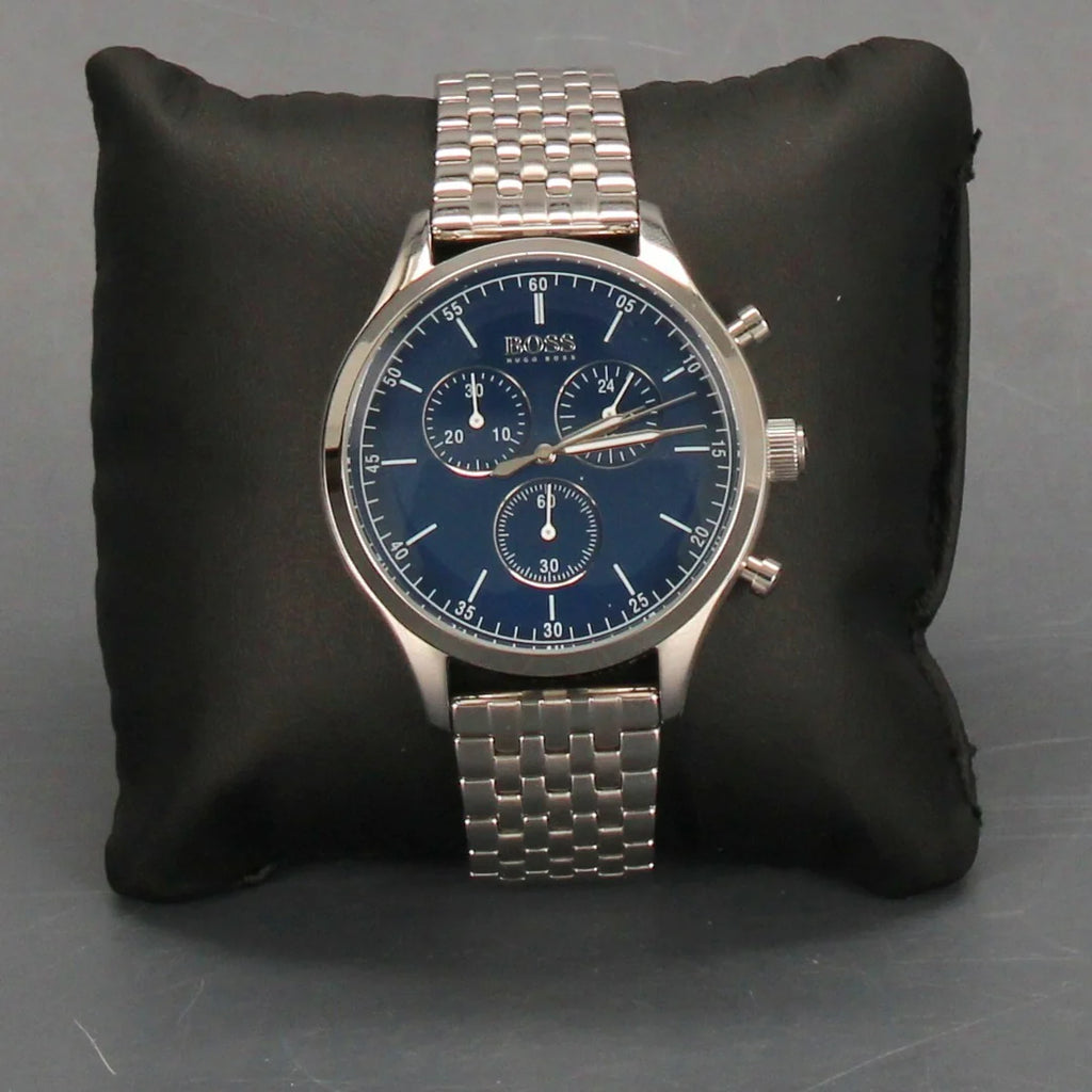 Hugo Boss Companion Blue Dial Silver Steel Strap Watch for Men - 1513653 Buy Now By Hugo Boss