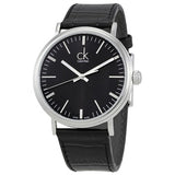 Calvin Klein Surround Black Dial Black Leather Strap Watch for Men - K3W211C1 Buy Now By Calvin Klein