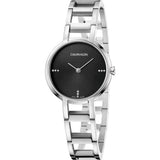 Calvin Klein Stately Black Dial Silver Steel Strap Watch for Women - K3G2312S Buy Now By Calvin Klein