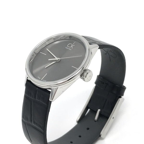 Calvin Klein Accent Black Dial Black Leather Strap Watch for Women - K2Y2Y1C3 Buy Now By Calvin Klein