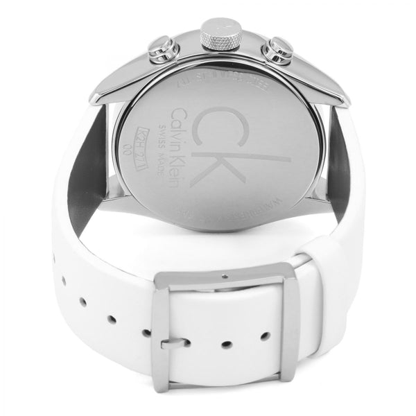Calvin Klein Masculine Chronograph White Dial White Leather Strap Watch for Men - K2H27101 Buy Now By Calvin Klein