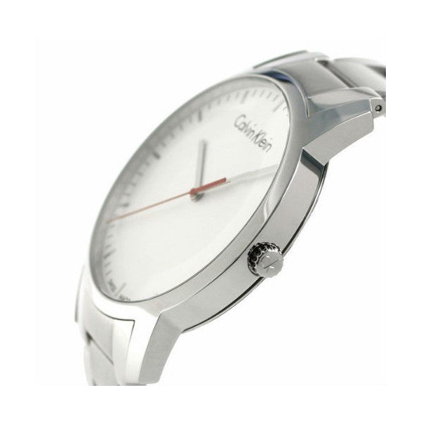 Calvin Klein City Quartz White Dial Silver Steel Strap Watch for Men - K2G2G1Z6 Buy Now By Calvin Klein