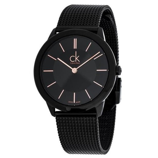 Calvin Klein Minimal Black Dial Black Mesh Bracelet Watch for Women - K3M23421 Buy Now By Calvin Klein