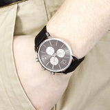 Calvin Klein City Chronograph Black Dial Black Leather Strap Watch for Men - K2G271CX Buy Now By Calvin Klein