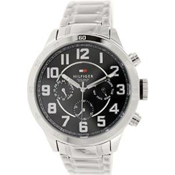 Tommy Hilfiger Trent Chronograph Black Dial Silver Steel Strap Watch for Men - 1791054 Buy Now By Tommy Hilfiger