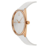 Calvin Klein Accent White Dial White Leather Strap Watch for Women - K2Y2X6K6 Buy Now By Calvin Klein