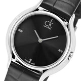Calvin Klein Skirt Black Dial Black Leather Strap Watch for Women - K2U231CS Buy Now By Calvin Klein