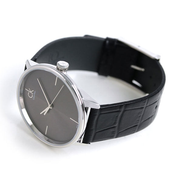Calvin Klein Accent Black Dial Black Leather Strap Watch for Men - K2Y2X1C3 Buy Now By Calvin Klein