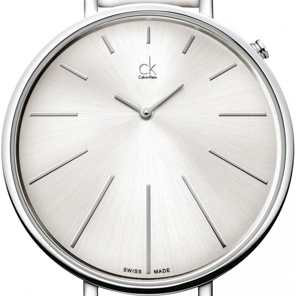 Calvin Klein Equal White Dial White Leather Strap Watch for Women - K3E231L6 Buy Now By Calvin Klein