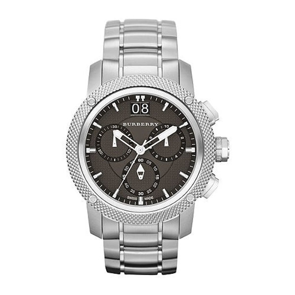 Burberry Utilitarian Chronograph Black Dial Silver Steel Strap Watch For Men - BU9800 Buy Now By Burberry
