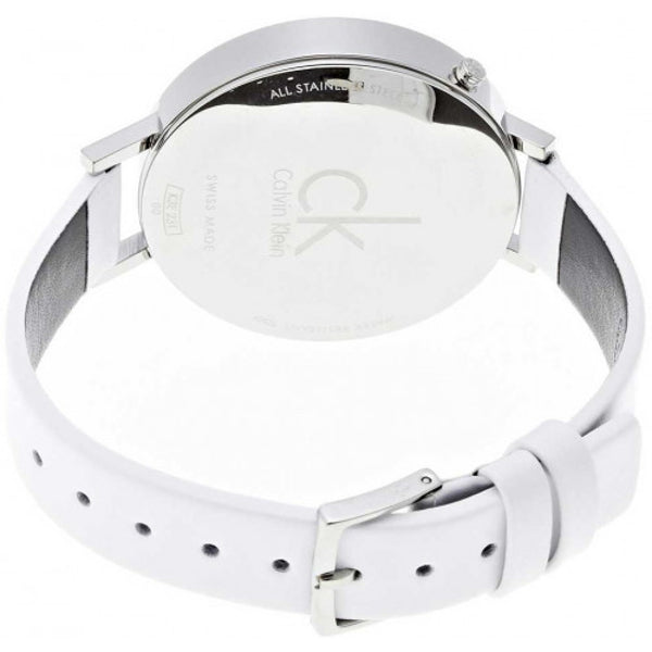 Calvin Klein Firm Silver Dial White Leather Strap Watch for Women - K3N231L6 Buy Now By Calvin Klein