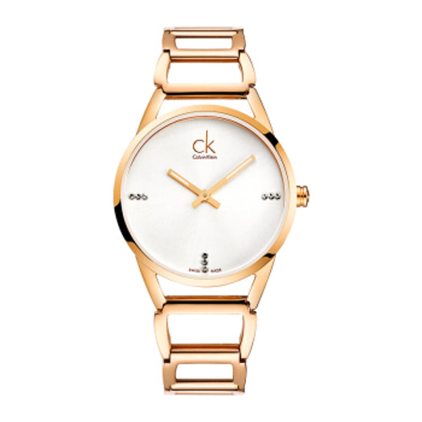 Calvin Klein Stately White Dial Gold Steel Strap Watch for Women - K3G2362W Buy Now By Calvin Klein