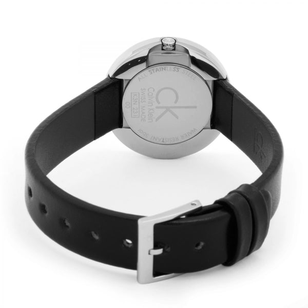 Calvin Klein Firm Black Dial Black Leather Strap Watch for Women - K3N231C1 Buy Now By Calvin Klein