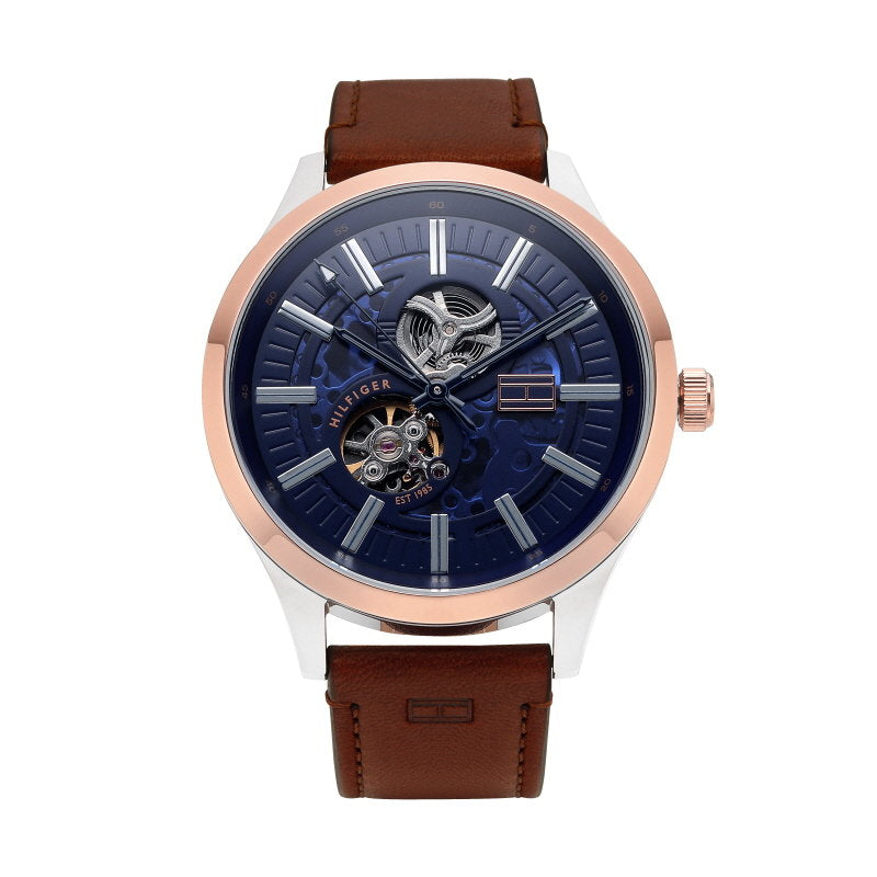 Tommy Hilfiger Spencer Blue Dial Brown Leather Strap Watch for Men - 1791642 Buy Now By Tommy Hilfiger