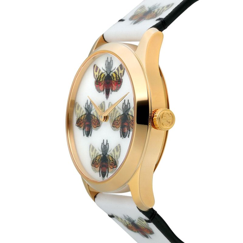 Gucci G Timeless Quartz White Dial White Leather Strap Watch For Women - YA1264109 Buy Now By Gucci