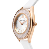 Swarovski Crystalline Aura Silver Dial White Leather Strap Watch for Women - 5519453 Buy Now By Swarovski