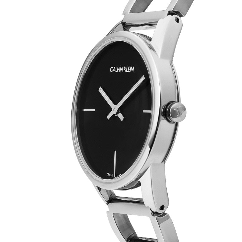 Calvin Klein Stately Black Dial Silver Steel Strap Watch for Women - K3G23121 Buy Now By Calvin Klein