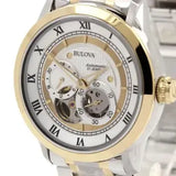 Bulova BVA Skeleton Silver Dial Two Tone Steel Strap Watch for Men - 98A123 Buy Now By Bulova