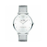 Coach Slim Easton Silver Dial Silver Leather Strap Watch for Women - 14502685 Buy Now By Coach