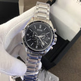 Hugo Boss Chronograph Black Dial Silver Steel Strap Watch for Men - 151080 Buy Now By Hugo Boss