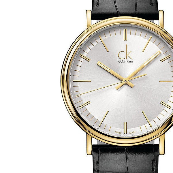 Calvin Klein Surround Silver Dial Black Leather Strap Watch for Men - K3W215C6 Buy Now By Calvin Klein