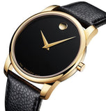 Movado Museum Black Dial Black Leather Strap Watch For Men - 0607014 Buy Now By Movado