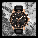 Tissot Supersport Chrono Black Dial Black Leather Strap Watch for Men - T125.617.36.051.00 Buy Now By Tissot